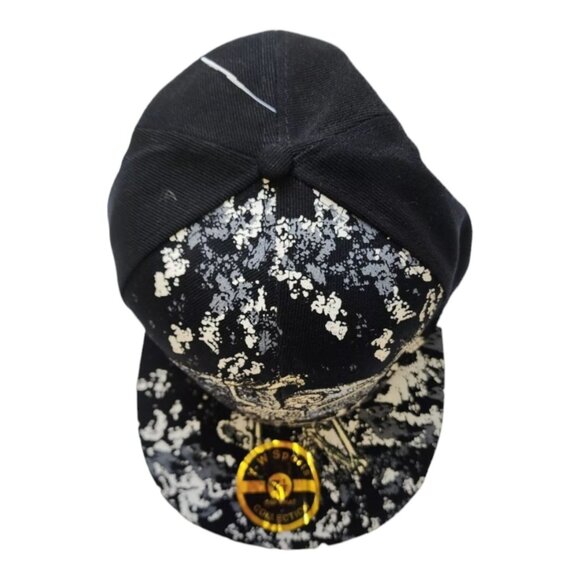 Y/W Sports Skeleton All Over Print Snapback Cap 7 1/4 Black & Gray - Picture 3 of 7